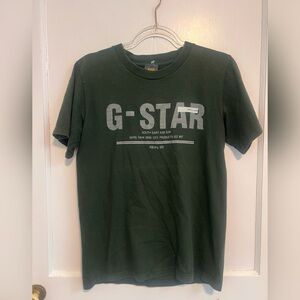 G-Star Logo Vintage Green T Shirt Size M